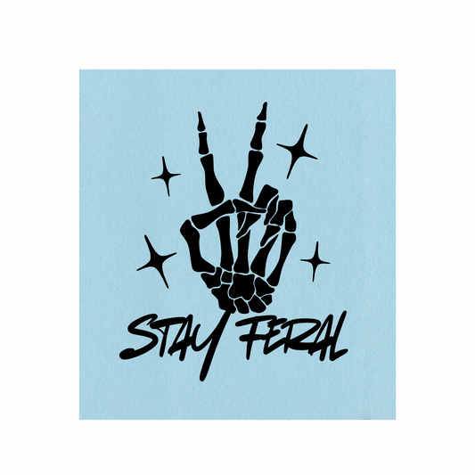 Stay Feral Holographic Vinyl Car Decal, Weatherproof