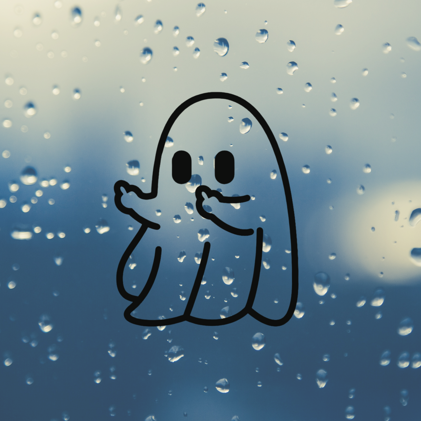 double middle finger holographic vinyl ghost decal