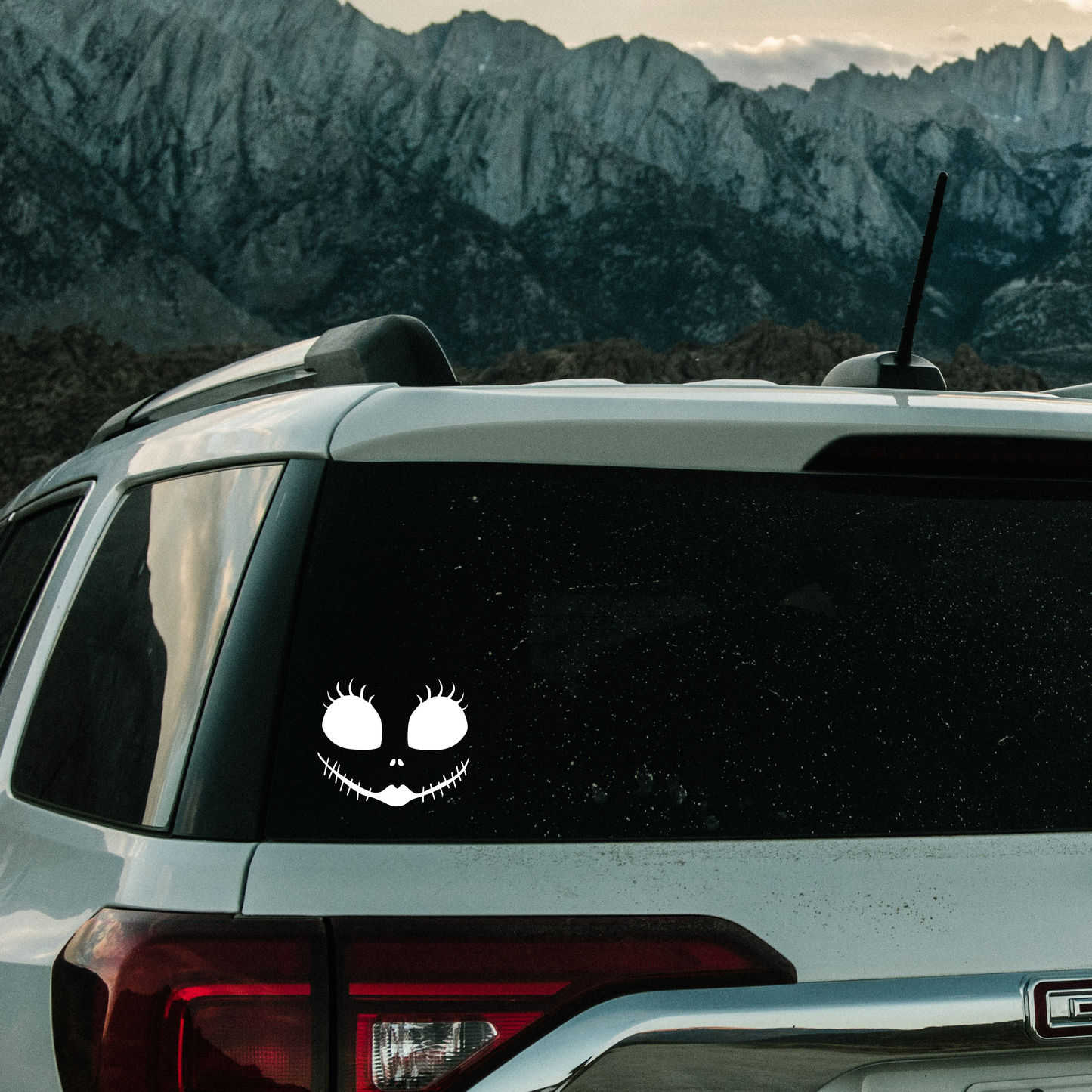 Cute Pumpkin Face Vinyl Decal - Sally & Jack Skellington