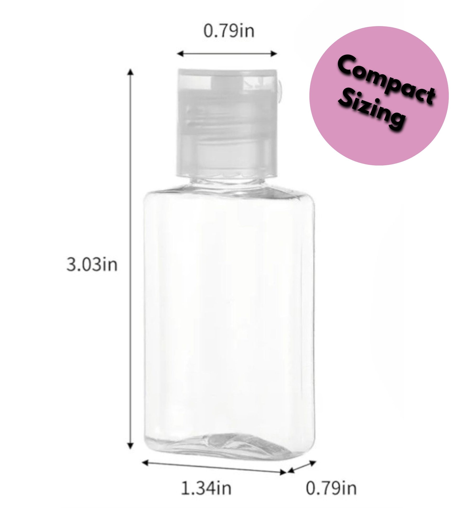 height, length and width of the hand sanitizer bottles. 